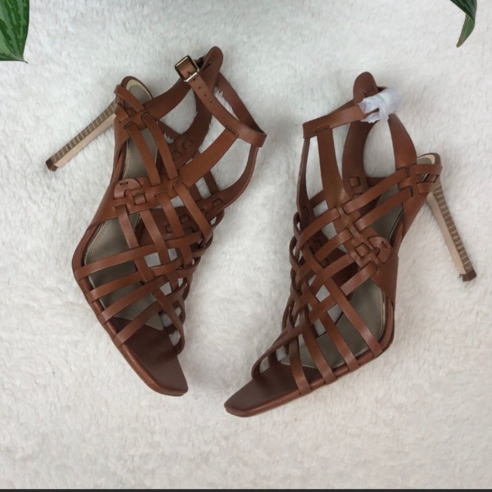 NEW Paige Brown Verso Huarache Sandal Stiletto